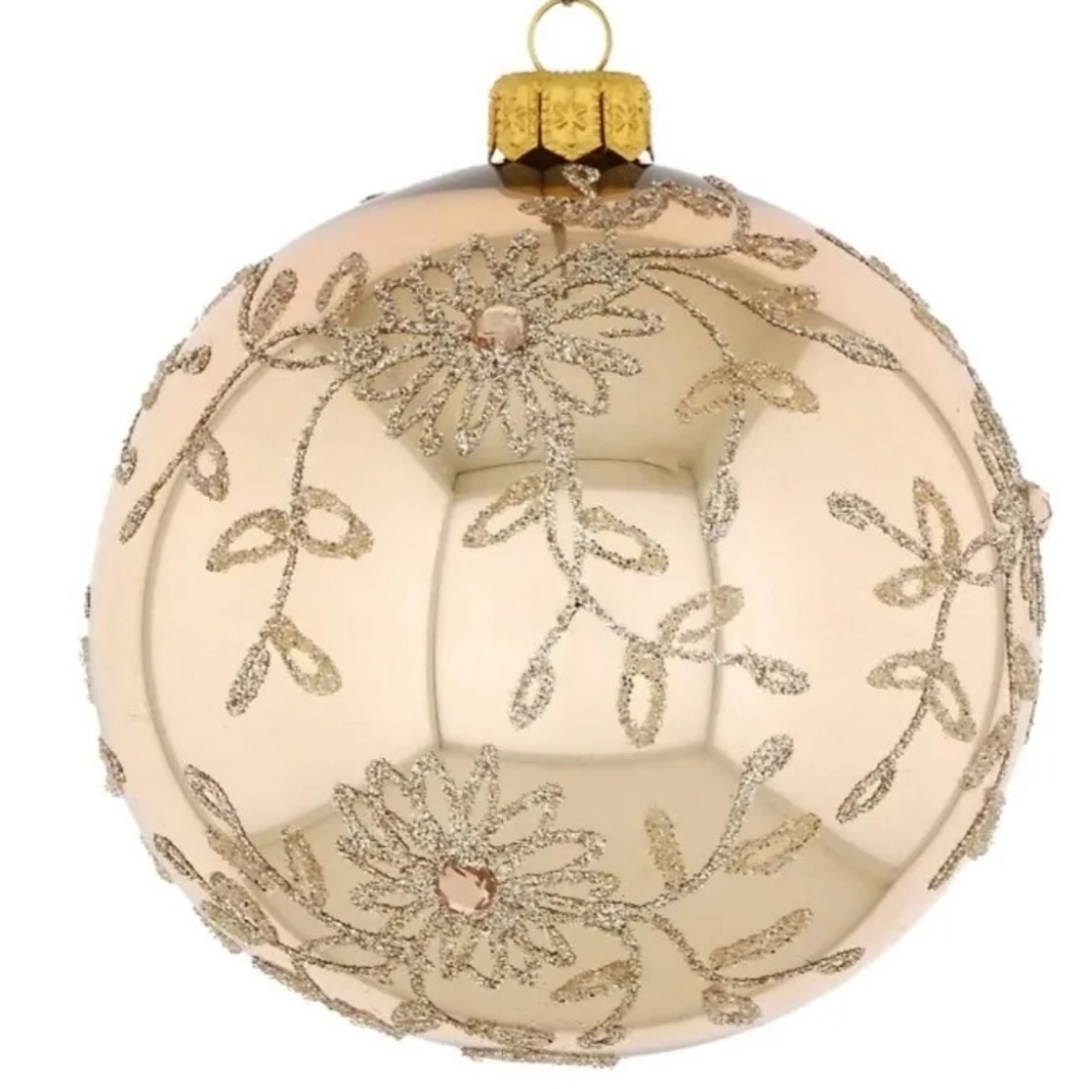 Dagmara  Handcrafted Glass Christmas Tree Bauble - Gold Ornament 
